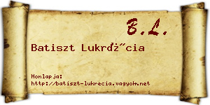 Batiszt Lukrécia névjegykártya
